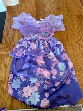 Isabella Encanto Disney Girls Purple Floral Fantasy Play Costume Dress 4-6 size